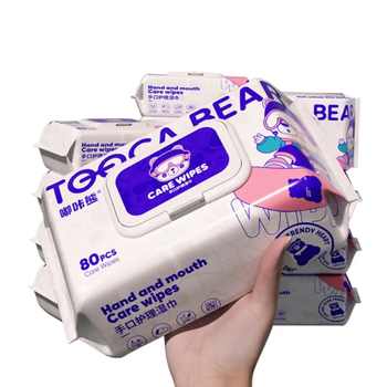 嘟咔熊婴儿湿巾新生家庭实惠装湿纸巾囤货装80抽手口屁用宝宝专用实付6元到手包邮