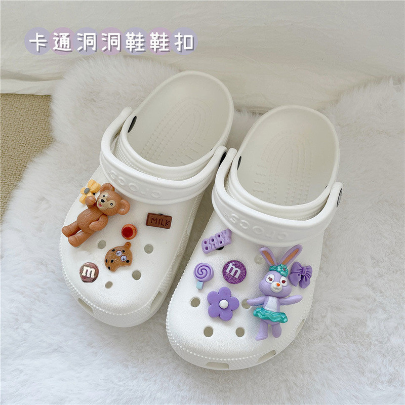 Cute and Creative Decorative Accessories for Crocs Shoes, Featuring Duffy Bear and Stellalou, Shoe Charms for Garden Shoes Cute and Creative Decorative Accessories for Crocs Shoes, Featuring Duffy Bear and Stellalou, Shoe Charms for Garden Shoes