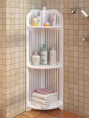 Bathroom rack-free triangle shelf floor-to-ceiling corner toilet storage home waterproof dressing room storage shelf