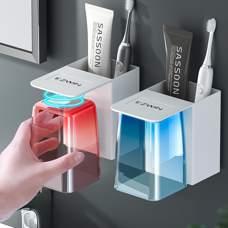 Magnetic suction mouthwash cup toothbrushing cup hanging wall-style washing cup suit Home Jane about tooth cup Tooth Cup Lovers Toothbrush Cup