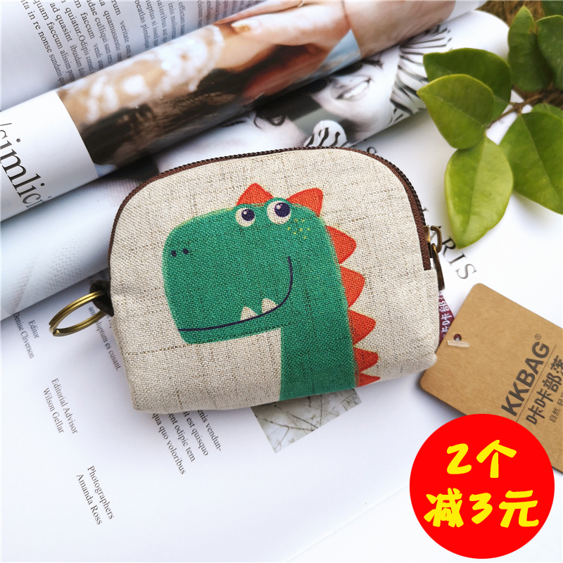 Korean version mini coin purse women short cute little bag student coin bag fabric change bag simple key bag