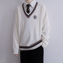 Ben Yuzhong ເຄື່ອງແບບ JK / DK ຕົ້ນສະບັບ knitted ແຂນຍາວຄໍ V ເສື້ອ sweater sweater ສໍາລັບຜູ້ຊາຍແລະແມ່ຍິງໃນດູໃບໄມ້ລົ່ນແລະລະດູຫນາວ