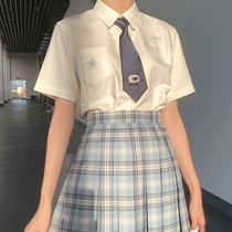 (Thorn original) Original Japanese jk uniform college style long-sleeved short-sleeved embroidered white shirt female