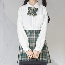 (Thorn original) JK uniform genuine Japanese basic long sleeve organ pleated black white shirt female