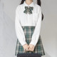 JK uniform Japanese basic long-sleeved accordion pleats black and white pointed collar shirt female