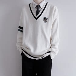 Original JK/DK uniform men's and women's college style knitted long-sleeved V-neck pullover sweater jacket autumn and winter