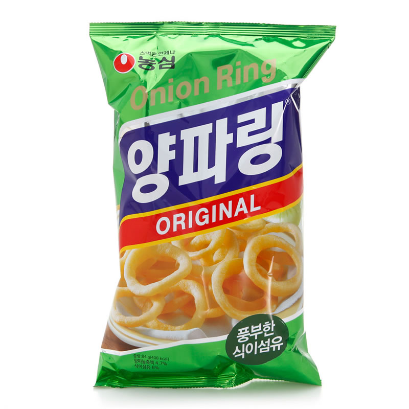 South Korea Imports Zero Food Farmers Hearty Onion Rings Puffed Food Casual Snack 84g full
