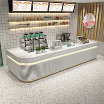 Milk tea shop cashier simple modern bar table restaurant cafe shop counter front desk reception corner