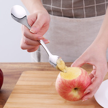 Two-purpose scraping apple puree spatula 304 stainless steel baby food supplement tool kiwi fruit scoop meat baby fruit spoon