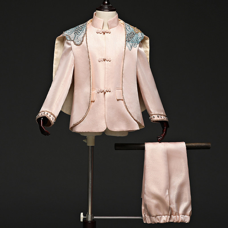 Children's suits boys model dresses high-end catwalk suits Chinese trend host piano costumes