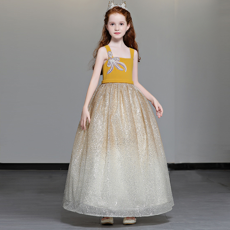 Children's Gown Girl Models Walking Show Fashion Boomer Girls Piano Show Host High-end Princess Evening Gown