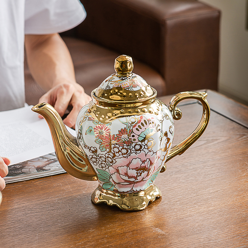 European-Style Ceramic Cold Water Pitcher 1L, Heat-Resistant Kettle for Home Use, Medium to Large Size, Large Capacity, Filter Coffee Pot, Tea Maker European-Style Ceramic Cold Water Pitcher 1L, Heat-Resistant Kettle for Home Use, Medium to Large Size, Large Capacity, Filter Coffee Pot, Tea Maker