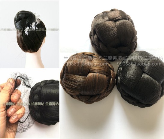 Morden Dance Latin Dance Competition Wig Hair Bun Adult Children Dance Fake Hair Bag Wig set to send out the net