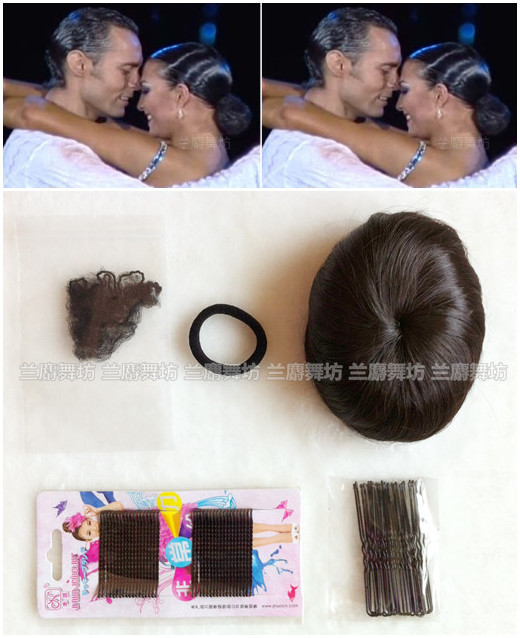 Modern Dance Latin Dance Performance Competition Wig Set, Large Bun Wig Specifically for Dance, Wig Set Modern Dance Latin Dance Performance Competition Wig Set, Large Bun Wig Specifically for Dance, Wig Set