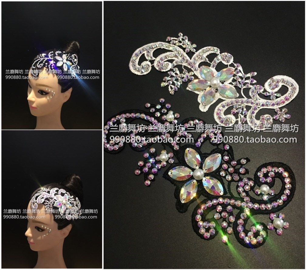 Morden Dance Latin Dance Headwear Hair Accessories Shiny Homemade Odrilling Adult Children Latin Dance Performance Headwear