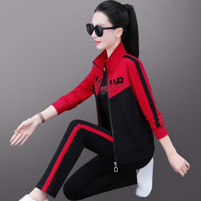 Casual Sports Suit for Women, Spring and Autumn 2026 New Style, Fashionable and Stylish, Large Size, Loose Fit, Middle-Aged Mother's Three-Piece Set Casual Sports Suit for Women, Spring and Autumn 2026 New Style, Fashionable and Stylish, Large Size, Loose Fit, Middle-Aged Mother's Three-Piece Set