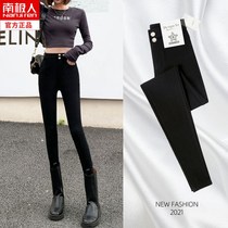 Leggings outside wear plus velvet high waist slim new small feet 2021 Black Spring and Autumn Winter pencil black pants