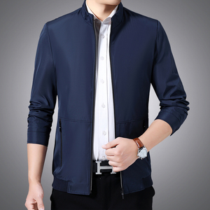 翻领夹克衫中老年春秋薄款商务休闲夹克
