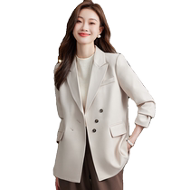 Rice White Small Suit Jacket Woman 2023 Fall New Fashion Ocean Gas Design Sensation Niche Casual Western Suit Blouse