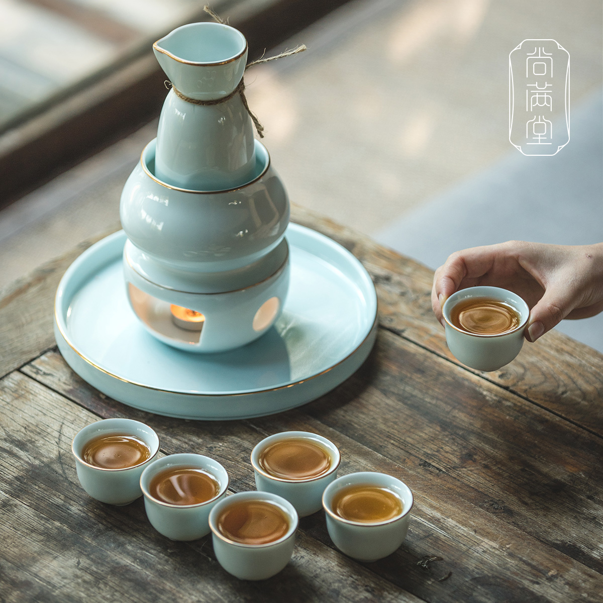 Chamfull Hall Day Style Wineware White Wine Yellow Wine Hot Wine Pot Home Ceramic Wine Glass Warm Wine Suit Brief Cooking Wine