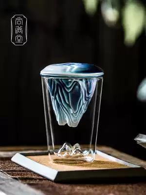 Shang Mantang Guanshan tea cup double anti-hot glass tea cup filter cup simple water cup tea separation gift box
