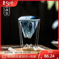 Shangmantang Guanshan tea cup Double-layer anti-scalding glass tea cup Filter cup Simple water cup Tea and water separation gift box