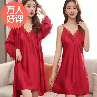  Pajamas two-piece 2020 loose girl pink comfortable V-neck cold Western style popular two-piece for the elderly