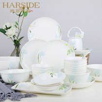  HARSIDE household bone china bowls and plates Western Tangshan ceramic tableware set Nordic bowls and dishes set Xinlei