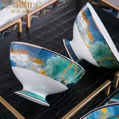HARSIDE plate plate creative single dish plate plate Nordic ceramic tableware bone plate fish plate