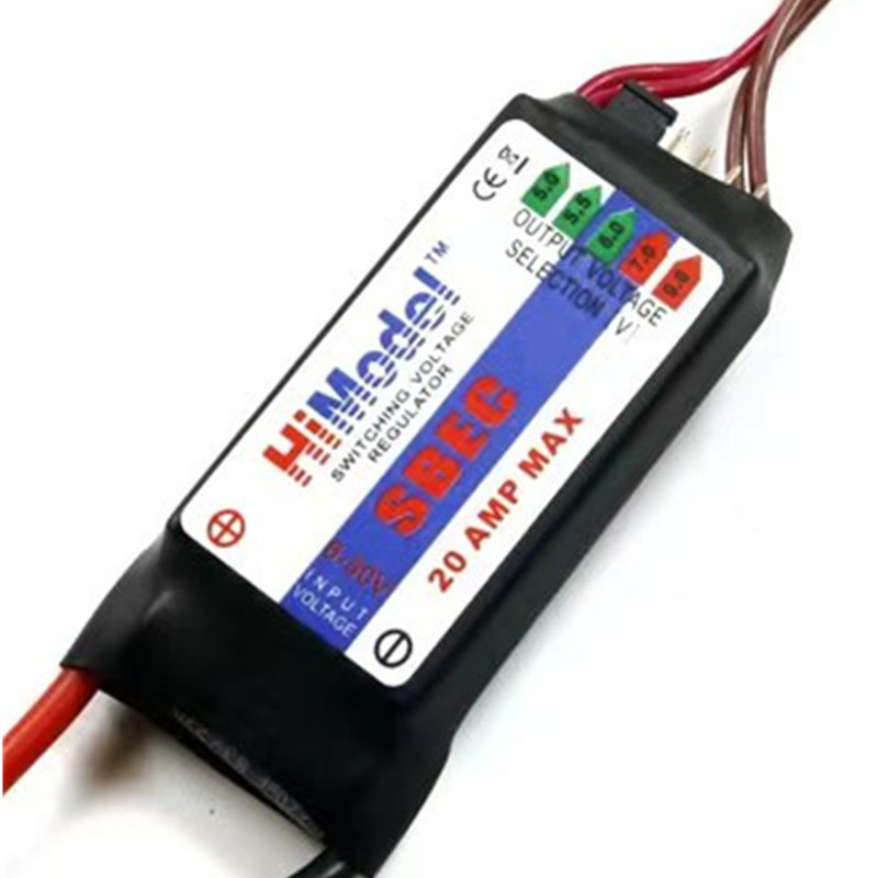 Himodel 6-50V 20A High Current Switching Bec/Sbec Input 2-12S Lithium Battery Output 5V-9V