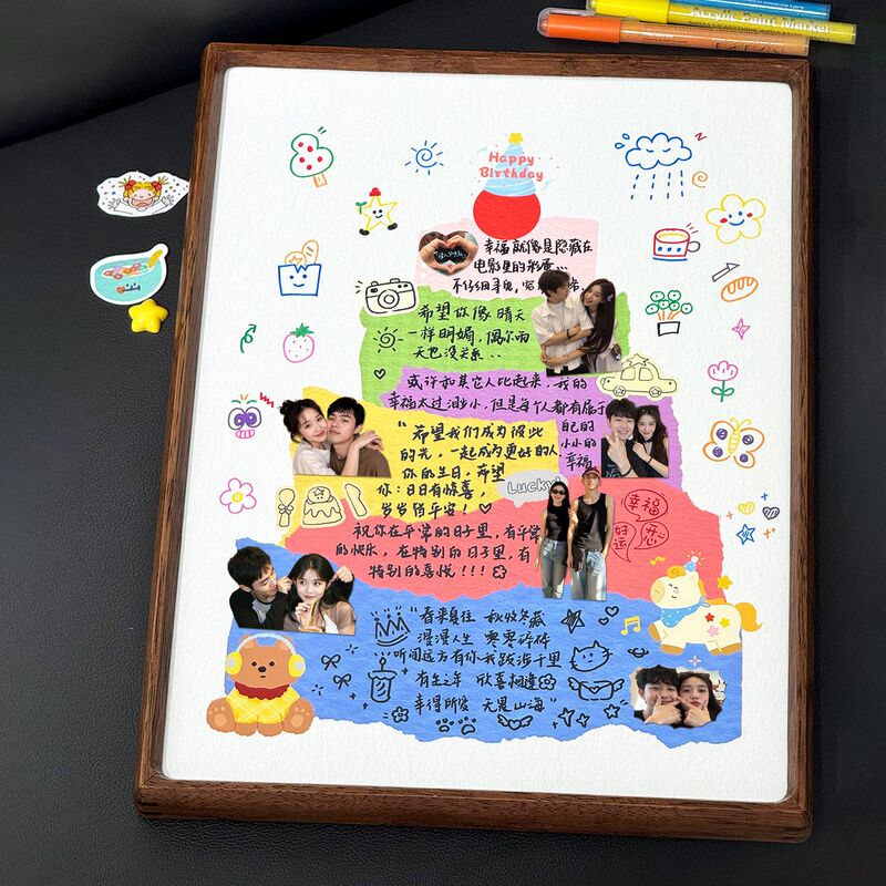 Love Time Photo Frame as a Birthday Gift for Girlfriend or Best Friend, DIY Commemorative Couple Photo for Bedroom or Living Room, Creative Idea