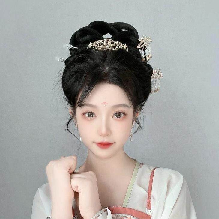 汉服假发发箍一体古风蝴蝶结发髻新手日常宋明制古装造型发髻怎么选?99元够不够买?_发包_淘宝美妆网