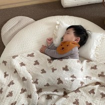 Export Korea ins Wind baby children four-layer gauze cotton cover blanket spring and autumn summer thin quilt baby cover blanket