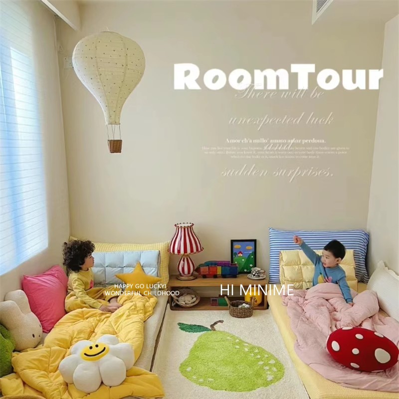 insスタイル韓国子供部屋手作り生地熱気球装飾ホームデコレーションバルーンランプシェードペンダント雰囲気ランプ