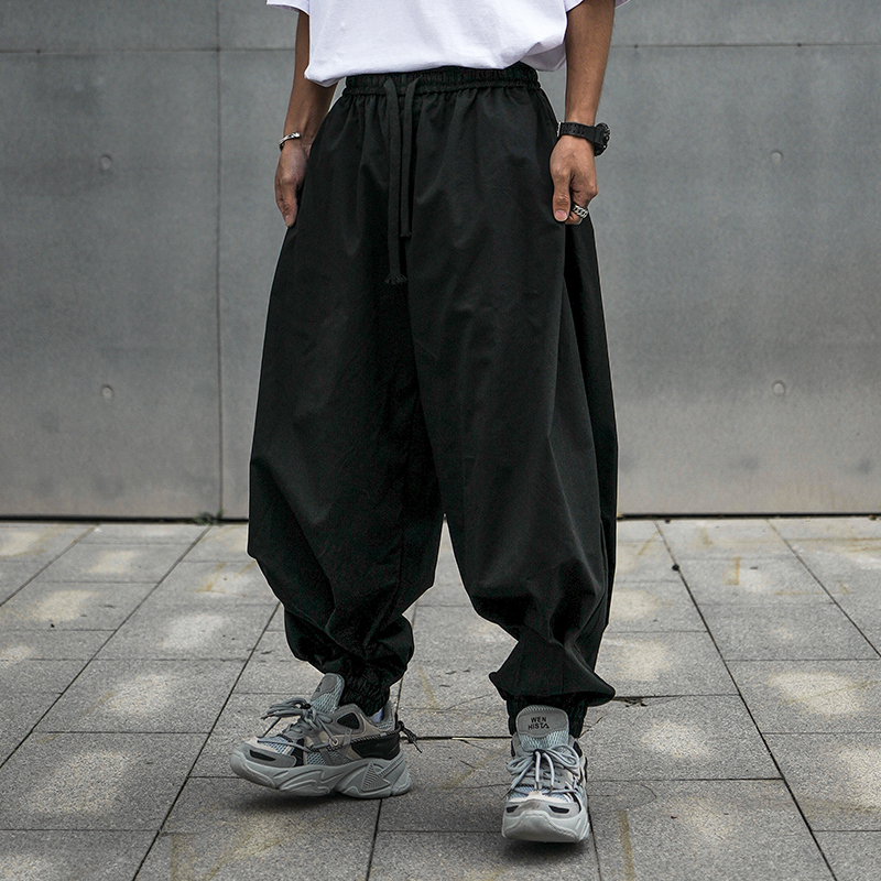 Japanese-Style Drawstring Jogger Pants for Men, Loose Cargo Pants, Straight-Leg Wide-Leg Pants, Plus-Size Harem Pants, Trendy Casual Drape Pants Japanese-Style Drawstring Jogger Pants for Men, Loose Cargo Pants, Straight-Leg Wide-Leg Pants, Plus-Size Harem Pants, Trendy Casual Drape Pants