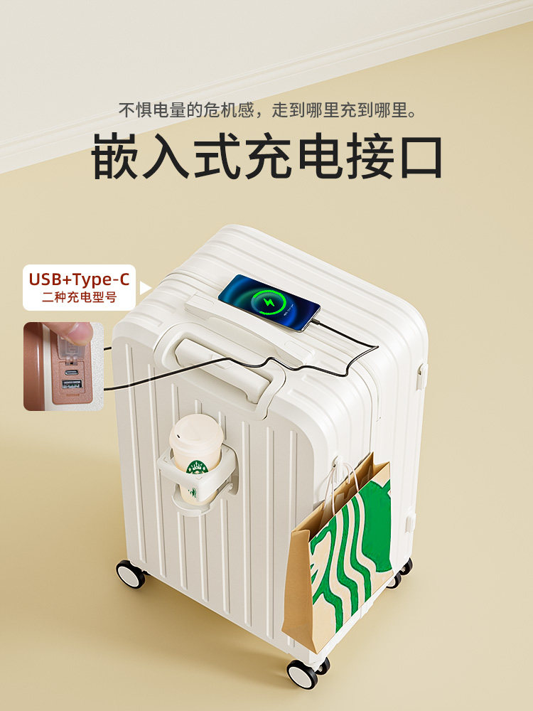 Luggage Suitcase Trolley Case for Women 2025 New Model 20inch Carry-On Small Password Lock Leather Case Travel Sturdy Durable Thickened