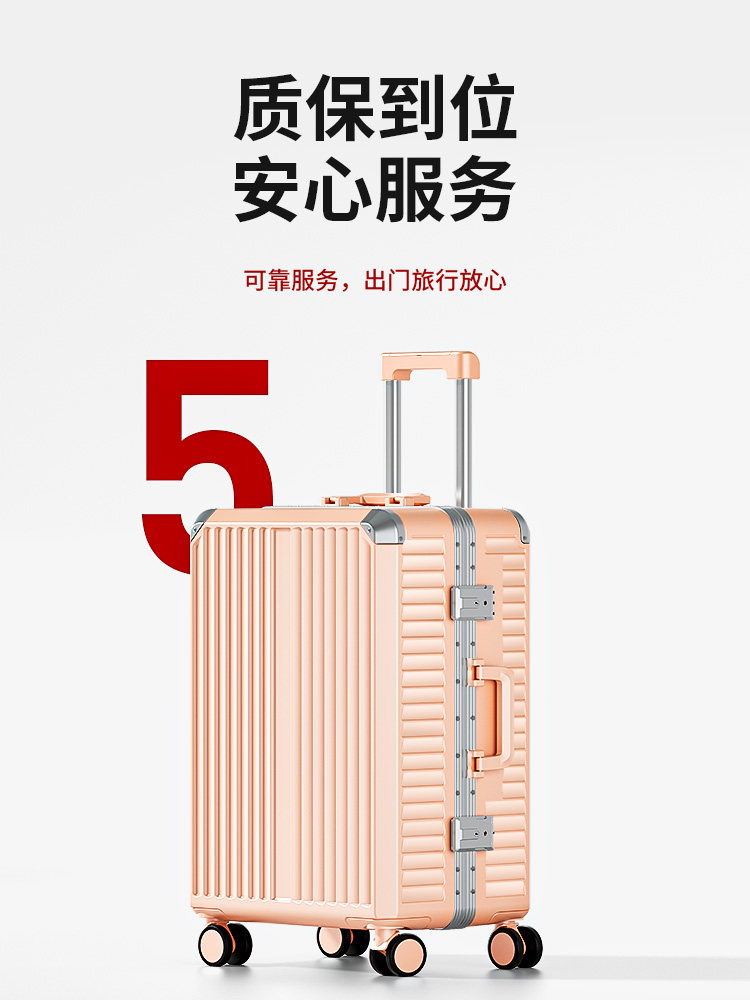Luggage Suitcase for Women 2025 New Model Travel Trolley Boarding Case 20inch Large Capacity Aluminum Frame Password Suitcase Sturdy and Durable