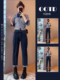 Autumn clothing is matched with a complete set of 2025 new design stitching fake two-piece polo collar sweater and jeans two-piece set