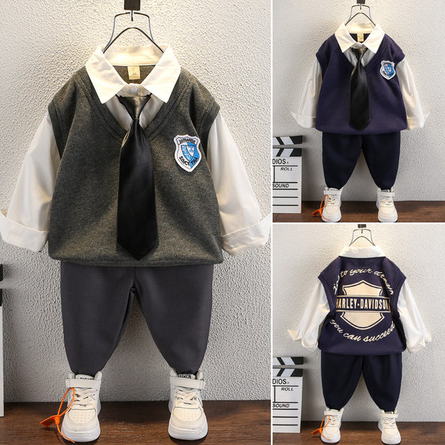 Boys' small suits British style male baby college style flower girl dress children's formal wear boy casual suit suit