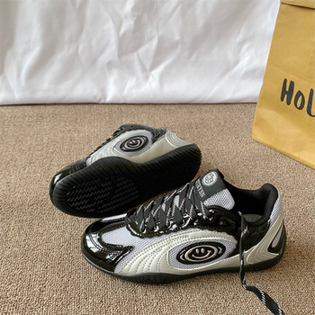 Racing Shoes/Retro Black and Silver German Training Shoes, Unisex, 2026 Spring New Model, Thin-Soled Mesh Breathable Sneakers