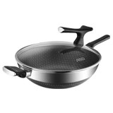 Айшида из нержавеющей стали Wok Wok Honeycomb Antibacterial Home Home -Non -Stick Wok -stir -stir -Fried Probing Pot Electromagnetic Plick Persing Special Pot