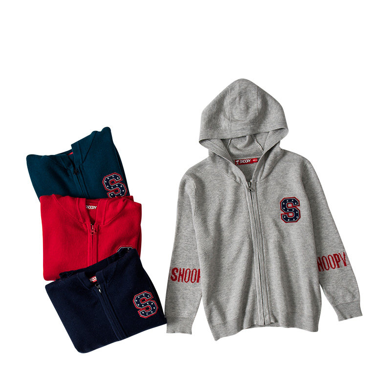 Break code clearance Snoopy counter Boys and girls cotton sweater hooded sweater jacket 7F136