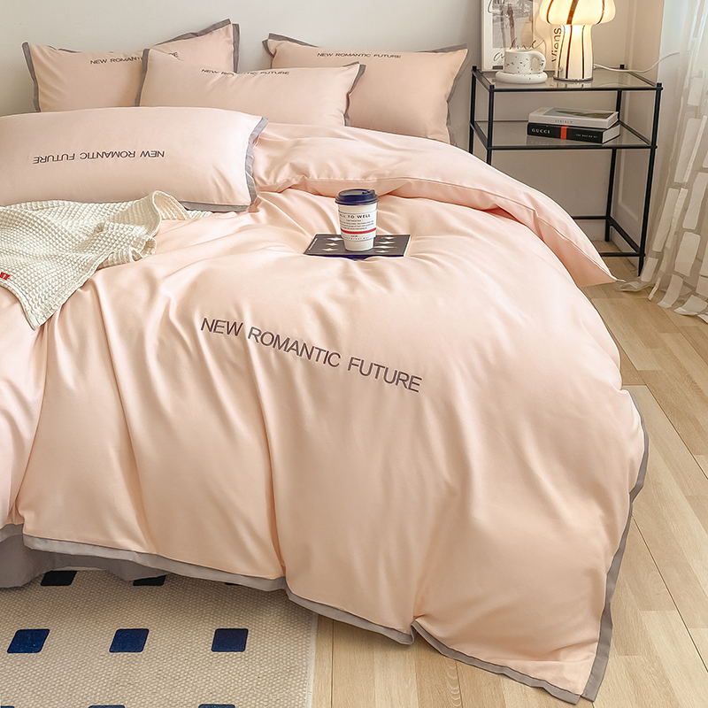 Rich Guido Four Pieces of Encrypted Washed Cotton All Season Universal Quilt Cover Bed Linen Bed Gasawara Simple Bed supplies 