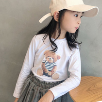 Children's clothing bottoming shirt girls long sleeve T-shirt 2021 spring and autumn cotton bear cute baby girl T-coat foreign style Korean version