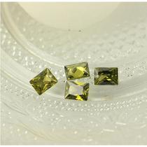 New Product Olive Green Geometric Rectangular Zirconia Pendant Earrings Square Zirconia DIY Accessories