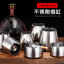 Fashion ashtray stainless steel thickened large round personality Creative Living Room bar ktv club windproof ashtray