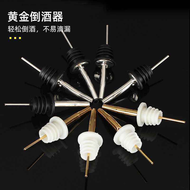 Stainless Steel Wine Mouth Pour Wine Division Wine Fluid Director Metal Plastic Wine Head Flower Style Wine Bar Blend Wine Cork Gold