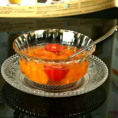 Transparent glass bowl Small dessert salad bowl Jam bowl Ice cream bowl tableware set Size and size optional