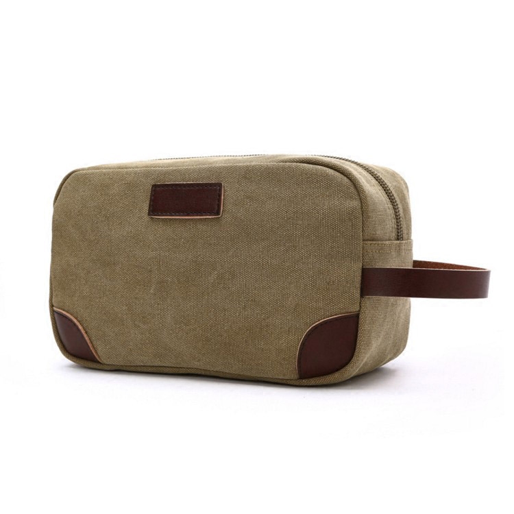 Clutch Men's Bag Mobile Phone Bag Sports Leisure Small Tote Bag Sundries Canvas Bag Retro Cosmetic Bag Small Bag