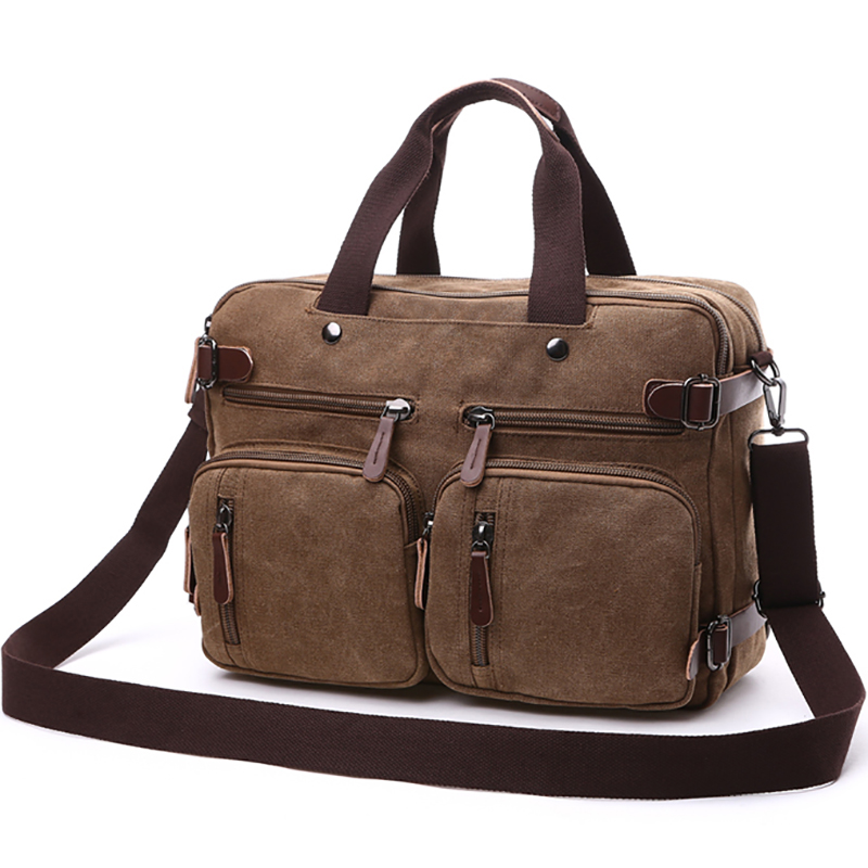 Multifunction briefcase hand double shoulder rear shoulder bag Single shoulder inclined satchel cloth bag overalls overalls wind large capacity men's shoulder bag